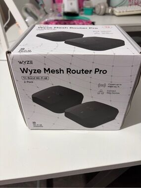 Wyze Mesh Router Pro Black - 2-Pack Wi‑Fi 6E Tri-Band